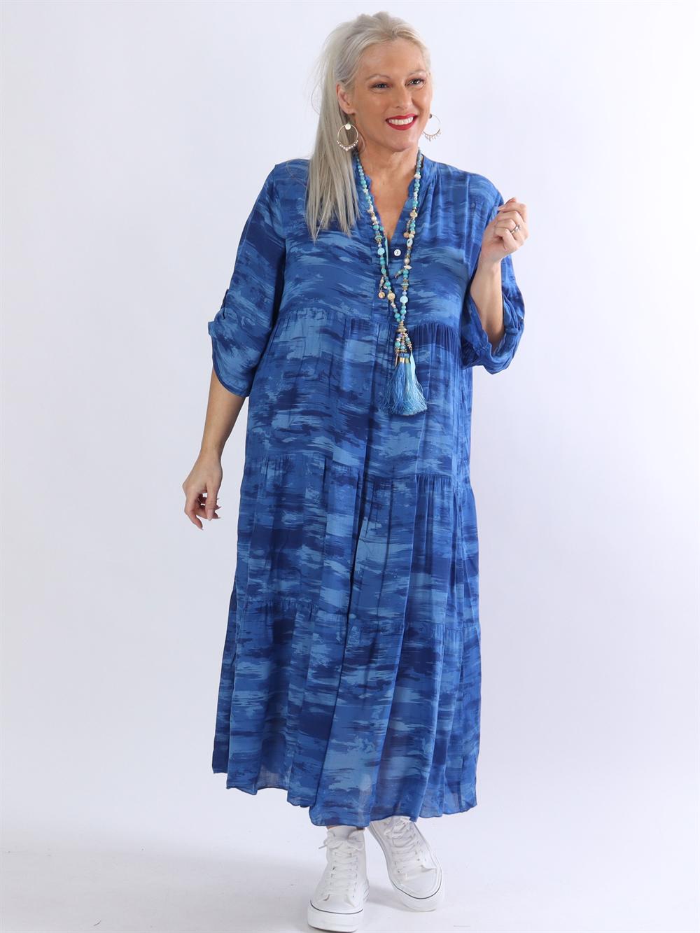 Amal pattern - Skjortekjole i farvet nuancer